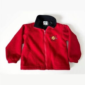 Vintage Calgary Zoo Toddler Fleece Zip Jacket • 90s Y2K Red Lion Logo